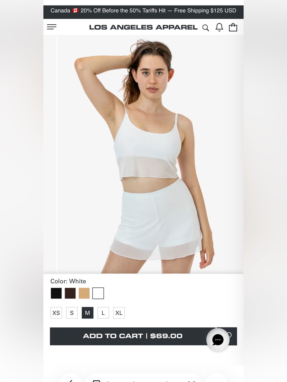 Los Angeles Apparel White Overlay Skort